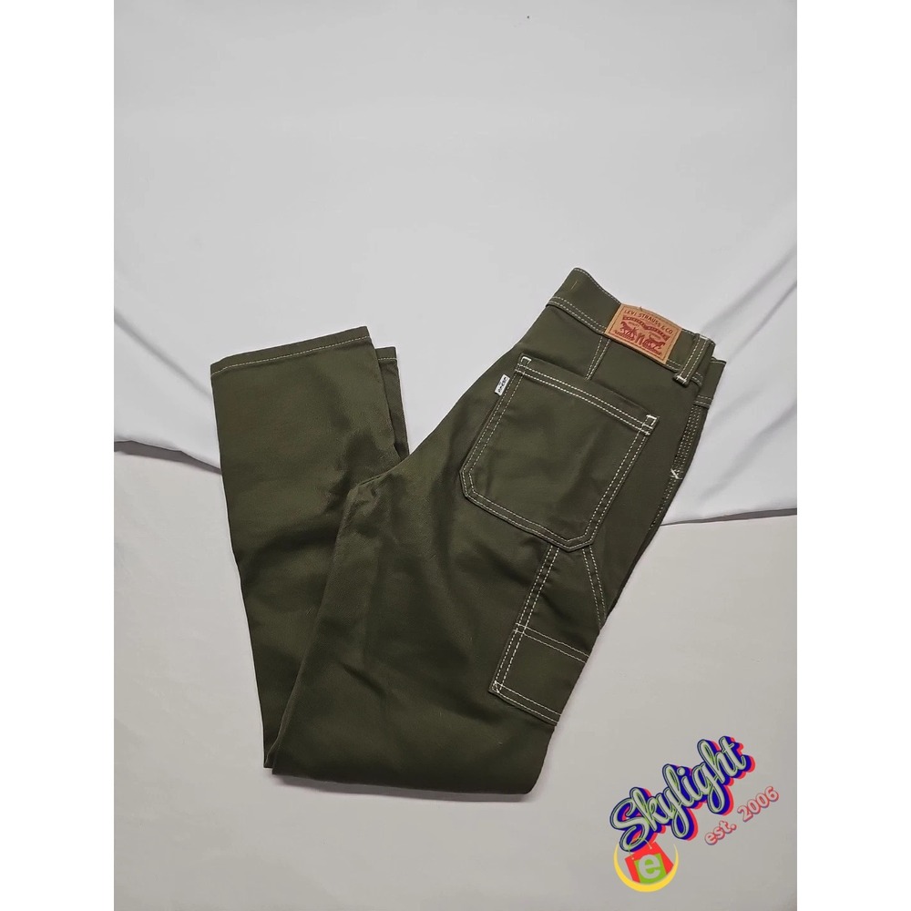 Levi's 724‎ Women Olive High Rise Straight Crop Carpenter Denim Jeans Sz Reg 27